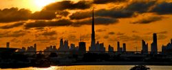 Il magico tramonto sulla Skyline di Dubai