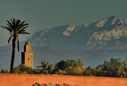 Moschea di marrakech e Atlante innevato