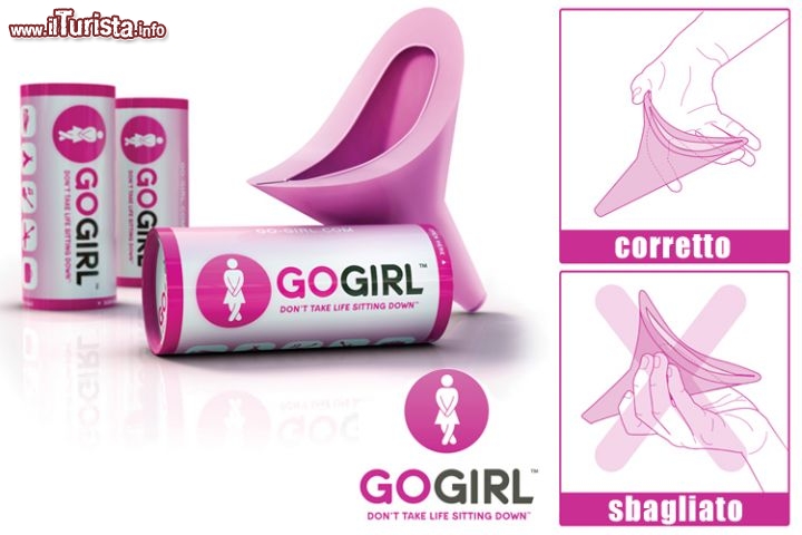 Urinatoio per posizione eretta by go-girl.com - Il problema delle Toilettes a volte diventa motivo di discussione in viaggio: mentre i maschietti sembrano ignorare il problema, per il gentil sesso la più impellente esigenza fisiologica spesso si somma alle lunghe file ai bagni... A chi non è mai successo di trovarsi un tour di koreane o giapponesi davaniti a se, ordinatamente in lunghissima fila? E poi dopo in che condizioni si trovano le toilettes? Indescrivibili... Per questo tipo di incubo igienico da viaggio ci ha pensato go girl, un accessorio in silicone adatto per urinare in piedi, senza toccare le superfici sporche. Riutilizzabile, sarebbe adatto per chi viaggia o chi pratica sport. Costa 15 dollari e lo trovate qui in vendita qui.
Volendo c'è una versione in carta "usa e getta" per chi vuole tenerne uno come soluzione finale, in caso di emergenza. In questo caso il nome più esplicito è "Urinelle": www2.urinelle.eu
