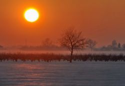 In viaggio per Milano: alba sulla pianura padana ...