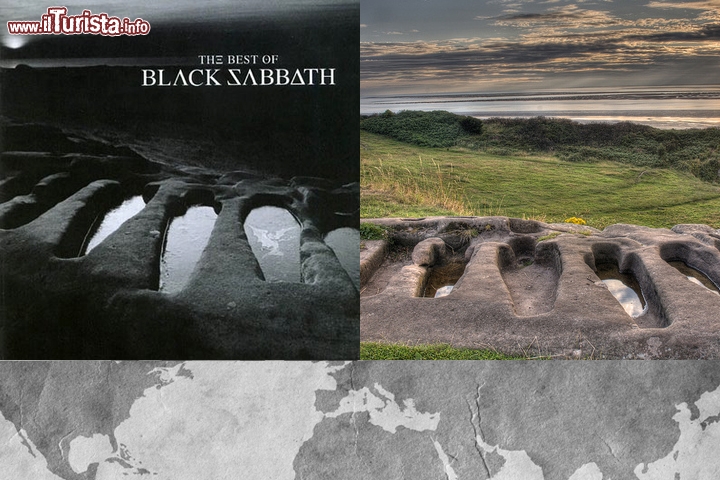 Black Sabbath, Best of: Tombe di pietra dell'11 secolo che si affacciano sulla Morecambe Bay a Heysham, Lancashire, Irlanda. Direi foto perfetta per questo gruppo.