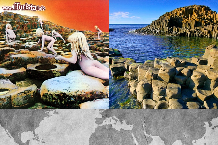 Led Zeppelin, Houses of the Holy: nella copertina di questo disco il Selciato dei Giganti (Giant's Causeway), Contea di Antrim, Irlanda del Nord