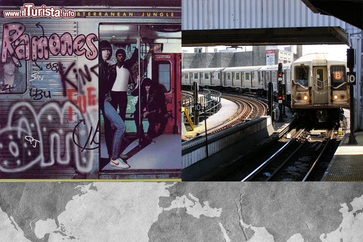 Ramones, Subterranean Jungle: il gruppo fa capolino da un vagone della metropolitana della stazione di Brighton Beach, NYC Subway