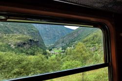 Sul treno flamsbanen con direzione Myrdal