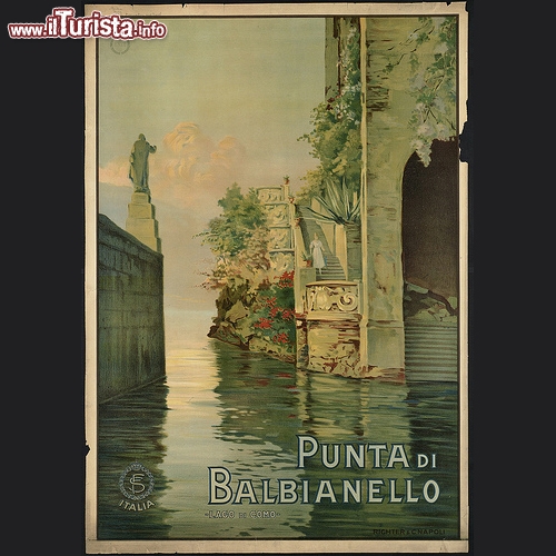Il Lago di Como e la villa del Balbianello a Lenno in questo poster degli anni 40 - Copyright � The Boston Public Library's Print Department 