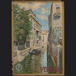 Venezia in un poster vintage del 1920 stampato ...