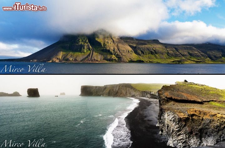 Grundarfjordur e Dyrholaey, Islanda - In alto potete ammirare la zona di Grundarfjordur, una cittadina di poco meno di 1000 abitanti che si trova nell'Islanda occidentale. La zona è caretterizzata da montagne spettacolari, quasi di imponenza alpina, tra cui sono da segnalare quelle di  Mýrarhyrna ed il monte isolato di Kirkjufell. La foto in basso rappresenta un tratto della costa sud, quella del promontorio di Dyrholaey, che si eleva a sbazo sula mare con un precipizio di circa 115 metri. In queste zone si trovano i nidi delle pulcinelle di mare, i particolari uccelli tipici delle zone più settentrionali dell'Atlantico. La città più importante vicino a queste zone selvagge è quella di Vik.

32 pagine, 400 immagini di Mirco Villa (Fotografo QEP) - Acquistala sull'Apple Store