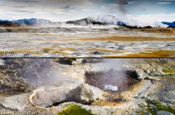 Fumarole e pozze ribollenti a Hveravellir, Islanda ...