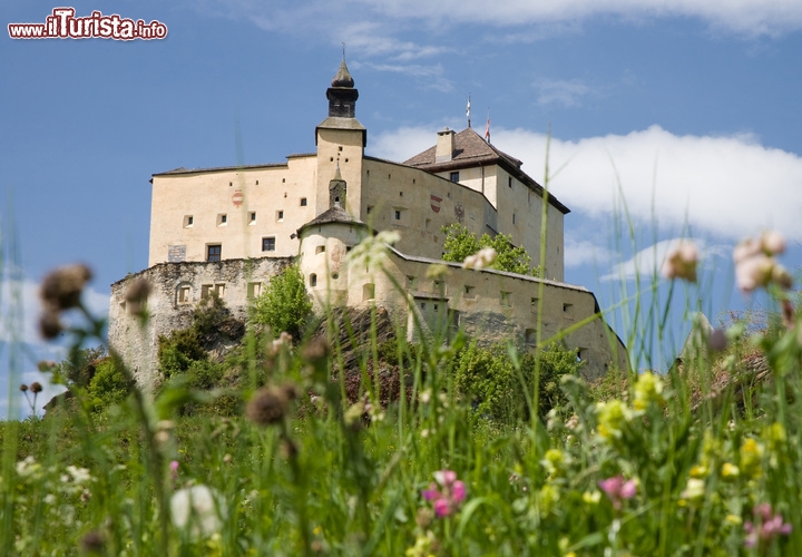 Castello di Tarasp, Bassa Engadina, Svizzera - Lungo la valle del fiume Inn, non distante dal confine con l'Austria, il Castello di Tarasp si erge su di una collina dalla forma conica ed è una delle fortezze più imponenti del Cantone dei Grigioni in Svizzera. La sua origine risale a circa 1000 anni fa (1040), e cioè alla prima metà dell'11° secolo. Si trova appena fuori l'abitato di Tarasp e insieme formano una splendida composizione fotografica. Il castello merita comunque una visita, sopratutto per i suoi interni raffinati, la cappella del Castello, le camere da letto e soprattutto per il grande organo: dispone di 2.500 canne e viene utilizzato ancora oggi per dei concerti.