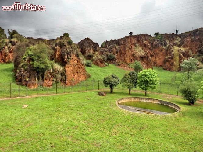 Parque de la Naturaleza Cabarceno -  Habitat delle tigri. Non si tratta di un giardino zoologico convenzionale: viene definito come "spazio naturalizzato" nel senso che si è sfruttato un ambiente naturale dotato già di una sua primitiva bellezza, adattato per scopi educativi e scientifici.