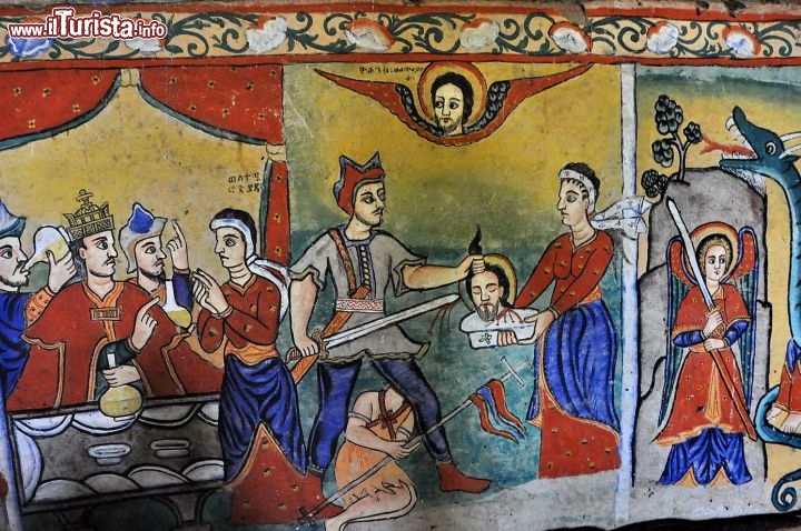 Scene religiose dipinte al monastero sul Lago Tana, in Etiopia - In Etiopia con i Viaggi di Maurizio Levi