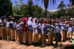 Studenti in filaal  Museo Nazionale di Addis ...