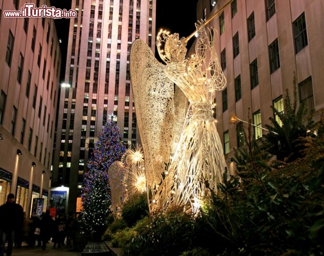 Decorazioni Natalizie New York.Decorazioni E Albero Di Natale Al Rockfeller Foto New York City Rockefeller Center E Top Of The Rock