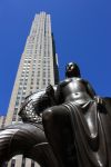 Il GE Building del Rockefeller Center, vista totale dei 70 piani del grattacielo, alto 266 mt. Un tempo era conosciuto come RCA Building. 