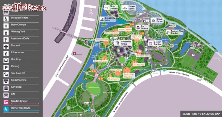 Immagine Mappa Gardens by the Bay Singapore Supertrees Grove