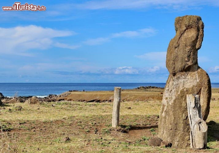 Un moai davanti alla costa meriodionale dell'isola di Pasqua - © DONNAVVENTURA® 2012 - Tutti i diritti riservati - All rights reserved 