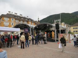 Conferenza di chef stellati del sudtirol durante il Festival del Gusto di Bolzano