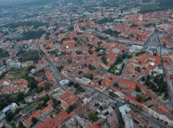 Vilnius vista dalla mongolfiera, nell'angolo ...