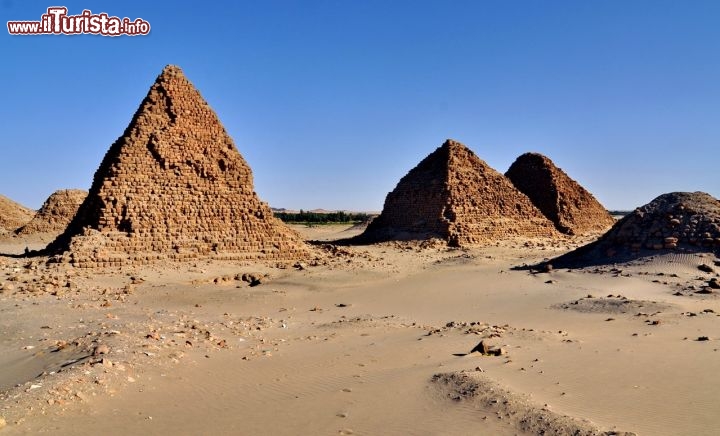 Le grandi piramidi di Nuri nel deserto di Karima in Sudan, illuminate dalla luce radente del mattino - Per ulteriori informazioni: I viaggi di Maurizo Levi ed in particolare il Tour del Regno dei Faraoni Neri