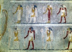 Particolare degli affreschi nella Necropoli di ...