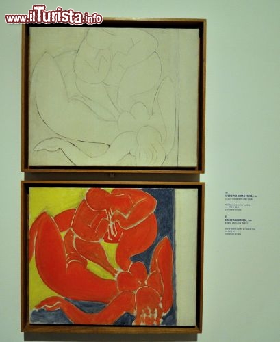 Ninfa e Fauno Rosso, sopra visibile lo studio preliminare all'opera -  Matisse Palazzo Diamanti, Ferrara