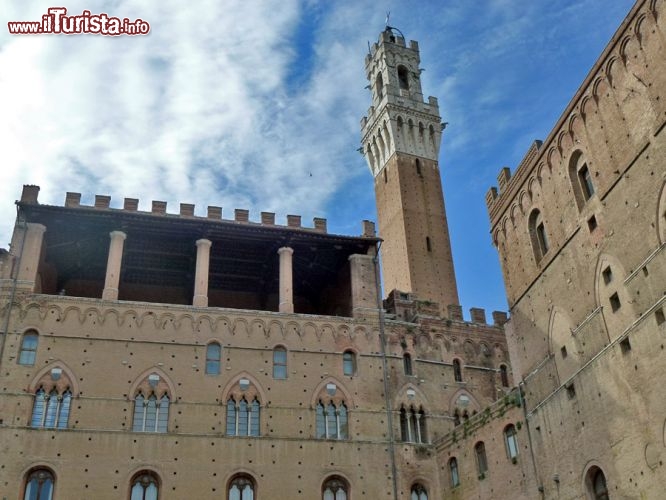 Immagine La Torre del Mangia vista da Piazza del Mercato a Siena