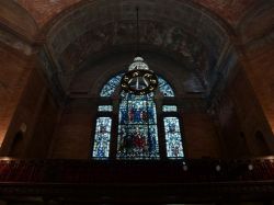 Interno della St Pauls Chapel la chiesa a fianco della Columbia University. Costruita nel 1766, è la più antica chiesa di Manhattan.