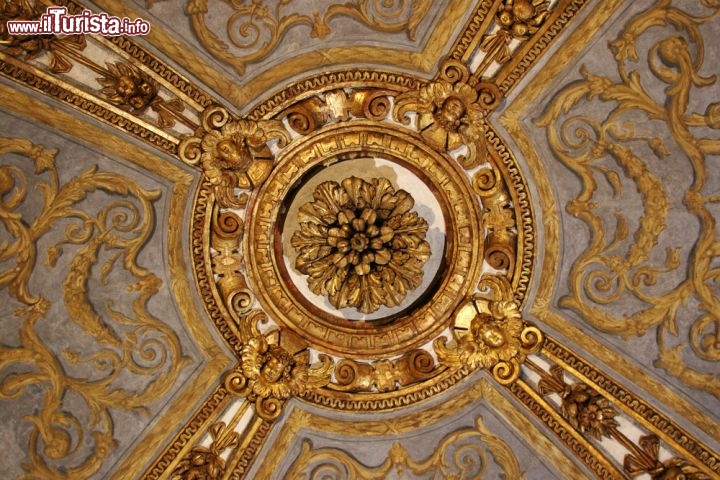 Immagine Un dettaglio del soffitto riccamente decorato a Palazzo Madama a Torino. Al suo interno si trova il Museo Civico - © Louis W / Shutterstock.com