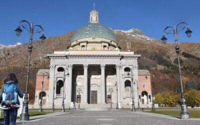 Il Santuario di Oropa sulle Alpi piemontesi vicino Biella