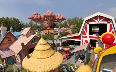 Panorama del Parco di Gardaland visto da una giostra