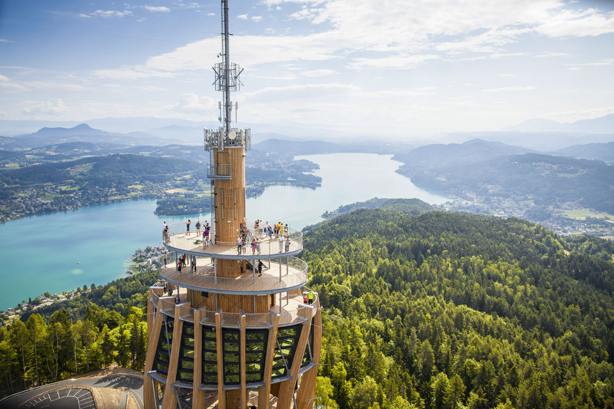 La torre panoramica Pyramidenkogel ©  Tourismus Region Klaenfurt-am-Wörthersee